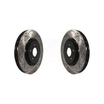 Front Coated Drilled Slotted Disc Brake Rotors Pair For Ford Mustang KD-100012