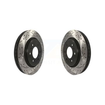 Front Coated Drill Slot Disc Brake Rotors Pair For Ford F-150 Expedition Lincoln Navigator KD-100013