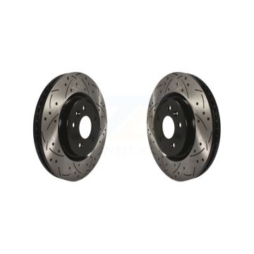 Front Coat Drill Slot Disc Brake Rotors Pair For Ford Explorer Flex Taurus Lincoln MKT MKS KD-100014