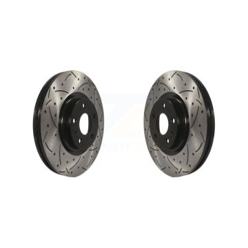 Front Coated Drilled Slotted Disc Brake Rotors Pair For Ford Fusion Lincoln MKZ KD-100020
