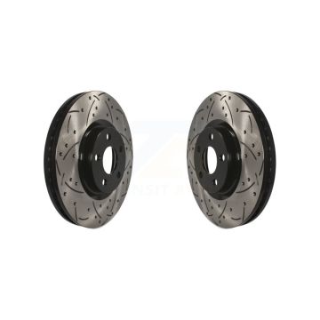 Front Drilled Slot Brake Rotor Pair For Ford Edge Lincoln Continental Police Responder SSV KD-100023