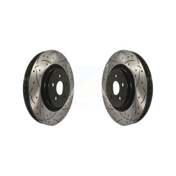 Front Coat Drill Slot Disc Brake Rotors Pair For Ford Edge Fusion Lincoln Nautilus MKX MKZ KD-100024