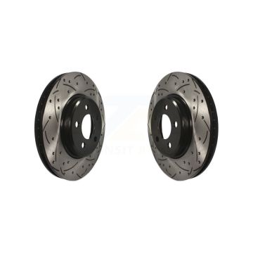 Front Drilled Slot Disc Brake Rotors Pair For Dodge Chrysler 300 Charger Challenger Magnum KD-100026