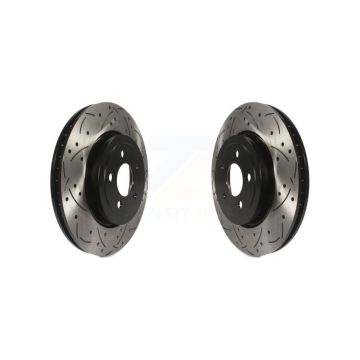 Front Drilled Slot Disc Brake Rotors Pair For Dodge Chrysler 300 Charger Challenger Magnum KD-100027