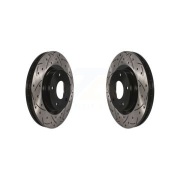 Front Drilled Slot Brake Rotor Pair For Mitsubishi Jeep RVR Outlander Patriot Lancer Dodge KD-100029
