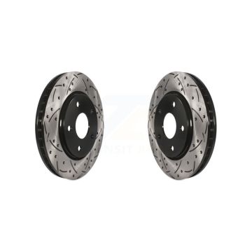 Front Drill Slot Brake Rotors Pair For Dodge Grand Caravan Journey Chrysler Town & Country KD-100031