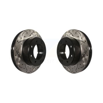 Front Coated Drilled Slotted Disc Brake Rotors Pair For Ram 2500 3500 1500 Dodge KD-100032
