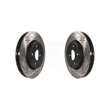 Front Coated Drilled Slotted Disc Brake Rotors Pair For Jeep Grand Cherokee Dodge Durango KD-100033