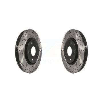 Front Drill Slot Brake Rotor Pair For Dodge Grand Caravan Journey Chrysler Pacifica Town & KD-100035