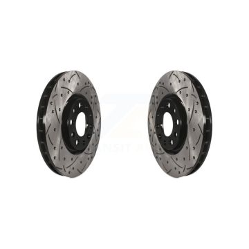 Front Drilled Slot Brake Rotor Pair For Jeep Compass Chrysler 200 Dodge Dart Renegade Fiat KD-100036