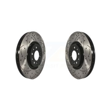 Front Coated Drill Slot Disc Brake Rotors Pair For Jeep Cherokee Chrysler 200 Dodge Hornet KD-100037
