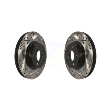 Front Drilled Slot Brake Rotor Pair For Subaru Impreza Scion FR-S Legacy BRZ Forester Saab KD-100038
