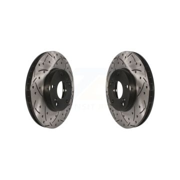 Front Drilled Slot Brake Rotors Pair For Honda Civic Accord Acura Fit CSX Element ILX CR-Z KD-100039