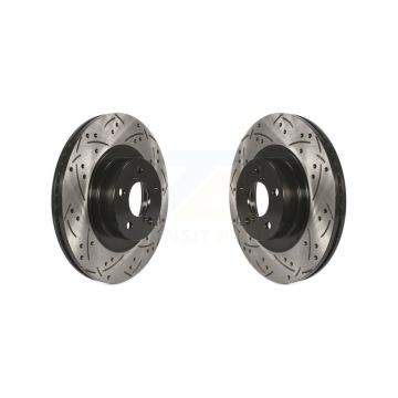 Front Drill Slot Brake Rotors Pair For Subaru Forester Impreza Outback XV Crosstrek Legacy KD-100043