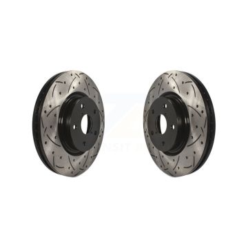 Front Coated Drilled Slot Disc Brake Rotors Pair For Subaru Outback WRX Legacy Tribeca B9 KD-100044
