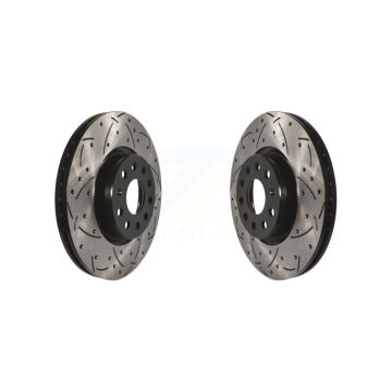 Front Drill Slot Brake Rotor Pair For Volkswagen Jetta Tiguan Passat Audi Golf Taos GTI A3 KD-100045