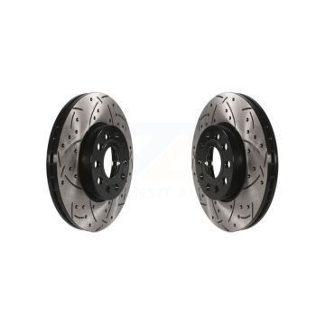 Front Drill Slot Brake Rotor Pair For Volkswagen Jetta Golf SportWagen Taos Beetle Audi A3 KD-100046