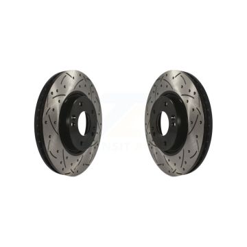 Front Drill Slot Brake Rotor Pair For Kia Hyundai Sonata Forte Tucson Optima Sportage Koup KD-100047