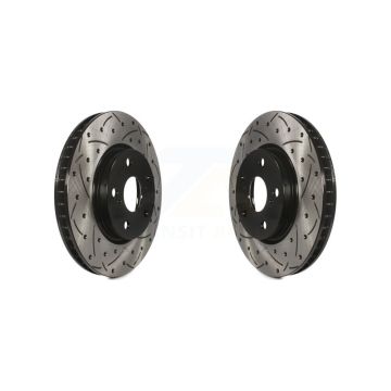 Front Coated Drilled Slotted Disc Brake Rotors Pair For Lexus IS250 KD-100050