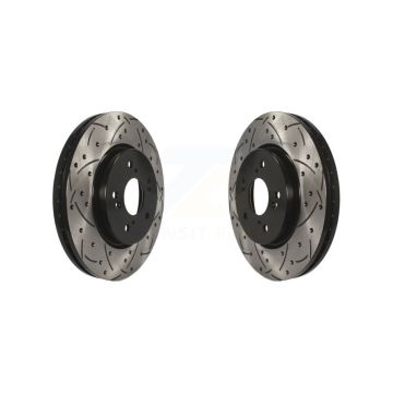 Front Coated Drilled Slot Disc Brake Rotors Pair For Honda CR-V Acura RDX Accord Crosstour KD-100051