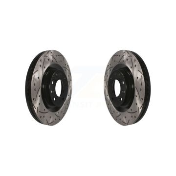 Front Coated Drilled Slotted Disc Brake Rotors Pair For 2007-2015 Mazda CX-9 KD-100055
