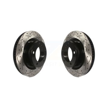 Front Drill Slot Disc Brake Rotors Pair For Toyota Tundra Sequoia Lexus LX570 Land Cruiser KD-100056