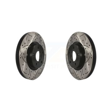 Front Coated Drill Slot Disc Brake Rotors Pair For Ford Escape Volvo C-Max S40 C30 V50 C70 KD-100059