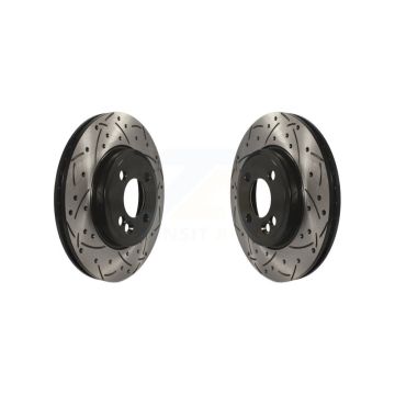 Front Coated Drilled Slotted Disc Brake Rotors Pair For Mini Cooper KD-100061