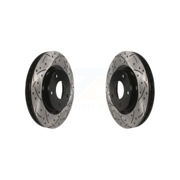 Front Coated Drilled Slotted Disc Brake Rotors Pair For Nissan Rogue Sentra Select KD-100064