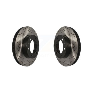 Front Coated Drilled Slotted Disc Brake Rotors Pair For Toyota Tacoma 4Runner FJ Cruiser KD-100068