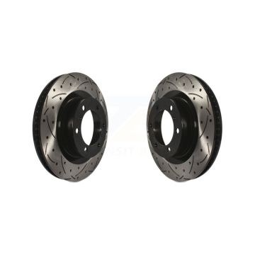 Front Coated Drilled Slotted Disc Brake Rotors Pair For Toyota 4Runner Lexus GX460 KD-100074