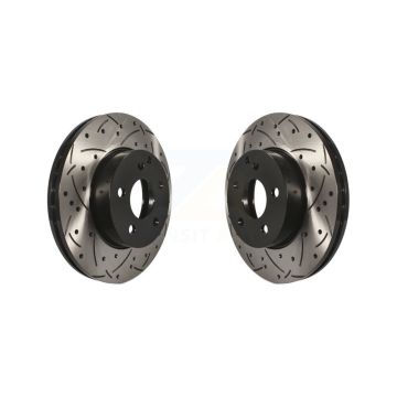 Front Coated Drilled Slotted Disc Brake Rotors Pair For Mercedes-Benz C300 C250 C230 KD-100075