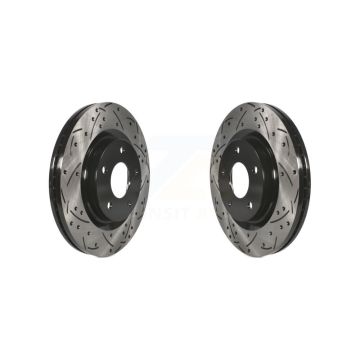 Front Coated Drilled Slotted Disc Brake Rotors Pair For Nissan Sentra Juke KD-100077