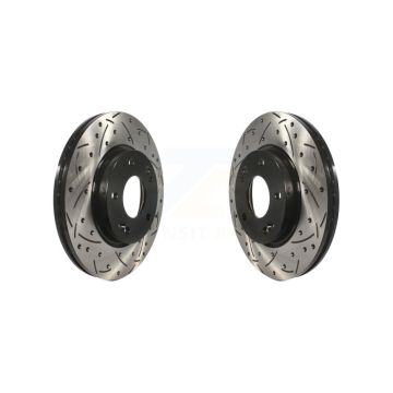 Front Drill Slot Brake Rotors Pair For Hyundai Elantra Kia Kona Forte Soul GT Venue Seltos KD-100078