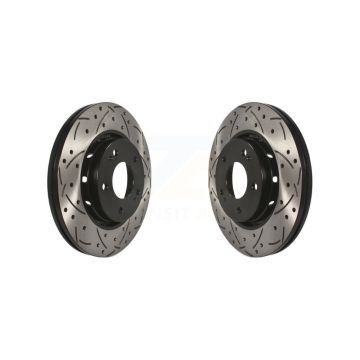 Front Coated Drilled Slotted Disc Brake Rotors Pair For Mitsubishi Lancer KD-100081