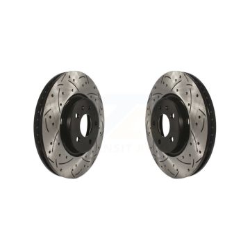 Front Coated Drilled Slot Disc Brake Rotor Pair For Audi Q5 A4 Quattro A5 allroad A7 A6 S5 KD-100082