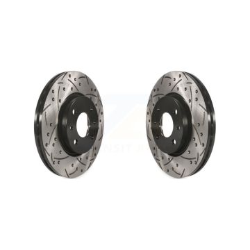 Front Coated Drilled Slotted Disc Brake Rotors Pair For Fiat 500 KD-100083
