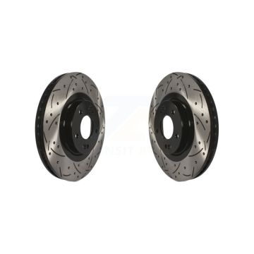 Front Coated Drilled Slot Disc Brake Rotors Pair For Hyundai Santa Fe Sport Kia Sorento XL KD-100085