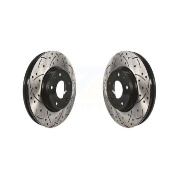 Front Coated Drilled Slotted Disc Brake Rotors Pair For Mazda CX-5 6 KD-100086
