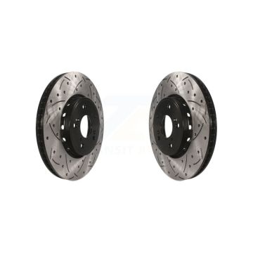 Front Coated Drilled Slotted Disc Brake Rotors Pair For Acura RDX ILX KD-100087