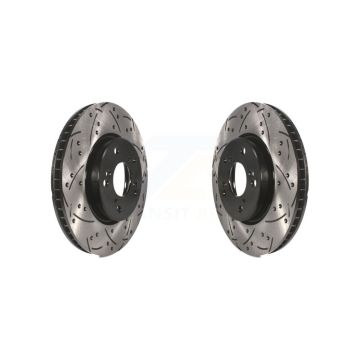 Front Coated Drilled Slotted Disc Brake Rotors Pair For Honda Accord Civic KD-100088