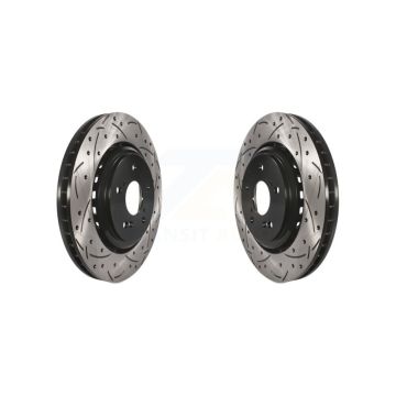 Front Coated Drilled Slotted Disc Brake Rotors Pair For Acura TLX MDX KD-100092