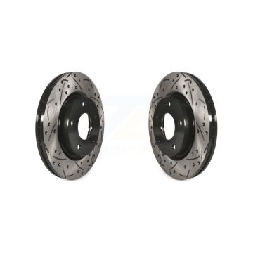 Front Coated Drilled Slotted Disc Brake Rotors Pair For Nissan Sentra KD-100094