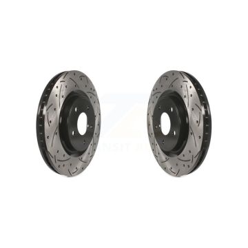 Front Coated Drilled Slotted Disc Brake Rotors Pair For Nissan Rogue KD-100097
