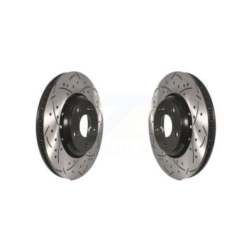 Front Coated Drilled Slotted Disc Brake Rotors Pair For Honda Civic Accord Acura ILX KD-100101