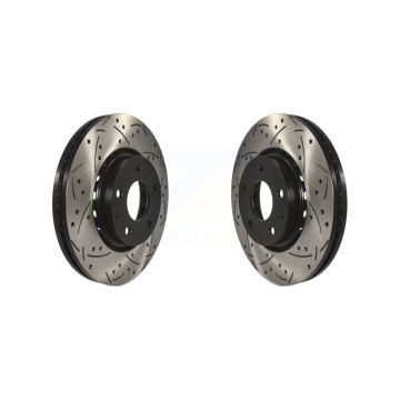 Front Coated Drilled Slotted Disc Brake Rotors Pair For Mazda CX-5 6 KD-100102