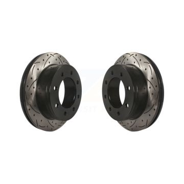 Rear Drill Slot Brake Rotor Pair For GMC Chevrolet Sierra 2500 HD Silverado Savana Express KD-100103