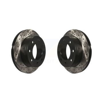 Rear Drill Slot Brake Rotor Pair For Chevrolet GMC Sierra 2500 HD Silverado Express Savana KD-100104