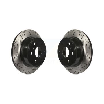 Rear Drill Slot Brake Rotor Pair For Chevrolet GMC Sierra 1500 Silverado Tahoe Cadillac XL KD-100106