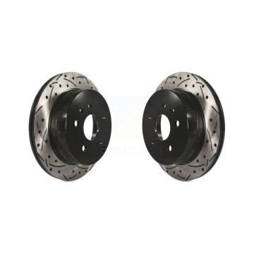Rear Coated Drilled Slot Disc Brake Rotor Pair For 2010-2017 Chevrolet Equinox GMC Terrain KD-100110
